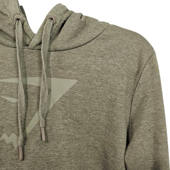 Gymshark Cross Back Marl Khaki Pull Over Hoodie Active Cropped Sweatshirt - Picture 4 of 10